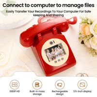 Livre d'or audio-vidéo rétro en forme de cabine téléphonique, enregistreur vocal pour décoration de mariage, livre d'or personnalisé pour fête de remise des diplômes