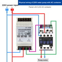SHUIKN DF-96 contrôleur de niveau d'eau entièrement automatique 220V relais de contrôle d'induction pour interrupteur à flotteur de piscine et de réservoir d'eau