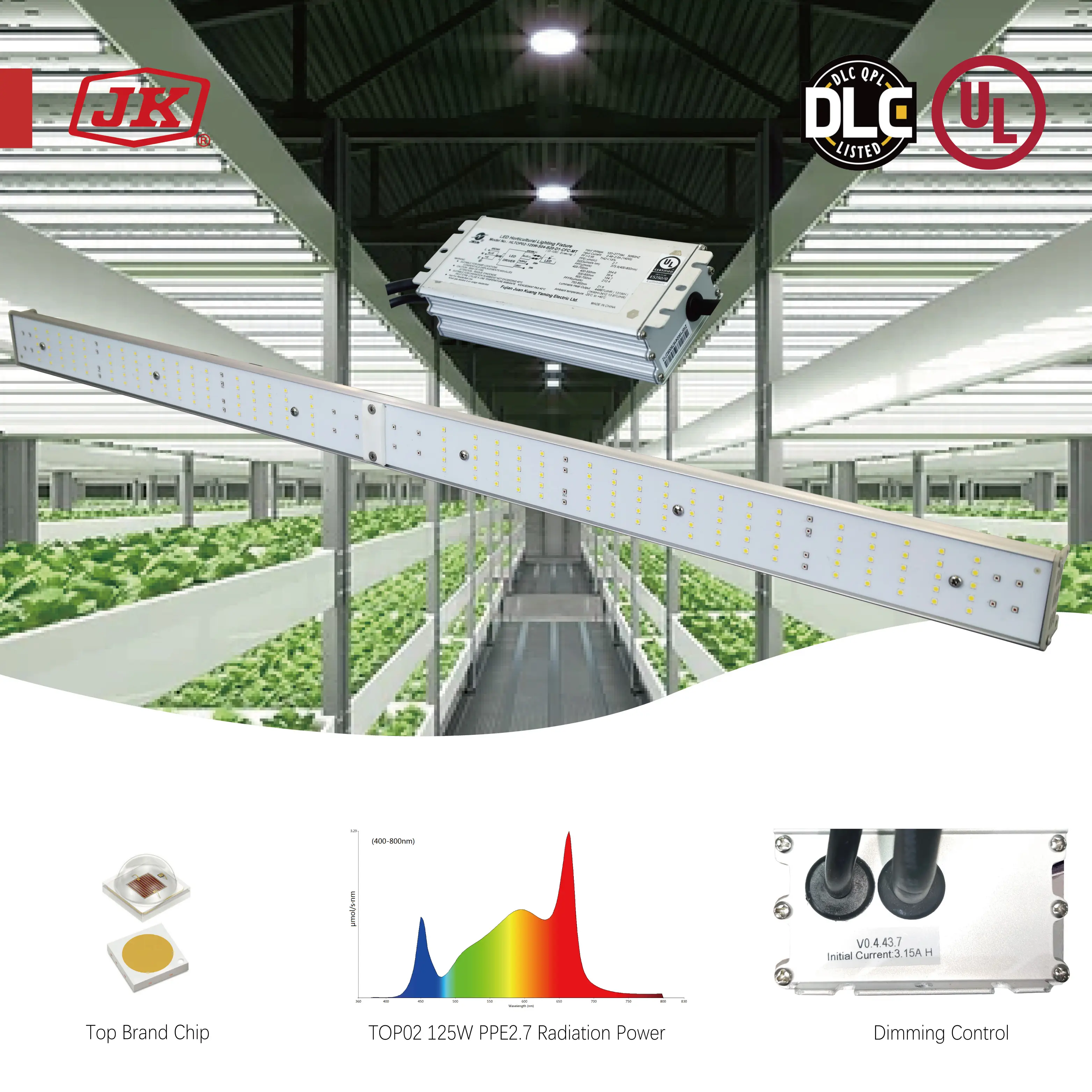 Lineare dimmbare Gewächshaus-LED-Mais pflanze wachsen leicht 100W 125W 150W Hidroponia-LED-Leuchten für den Anbau von Gemüse