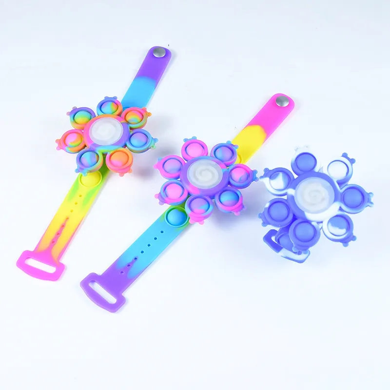 Popular RGB light Push it Bubble Sensory Fidget Toy popping its fidget bracelet spinner for Kids new kids toys squeeze toys