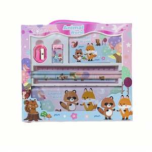 กล่องของขวัญส่งเสริมการขาย ชุดเครื่องเขียนการ์ตูนสำหรับเด็ก รางวัลนักเรียนประถม อุปกรณ์การเรียนแบบชุด ปรับแต่งได้ - Product Image 5