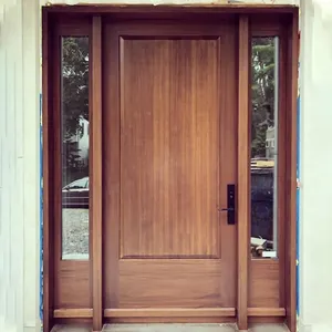 अमेरिकी मानक सुरक्षा बाहरी दरवाजे रेट्रो ठोस लकड़ी के दरवाजे कांच प्रवेश द्वार दरवाजे