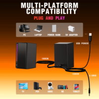 FIFINE Ampligame A20 2.0 RGB-Lautsprecher Computer-Desktop-Lautsprecher Audio-Gaming-Lautsprecher mit 3,5-mm-Aux-Audiokabel für Laptop PC