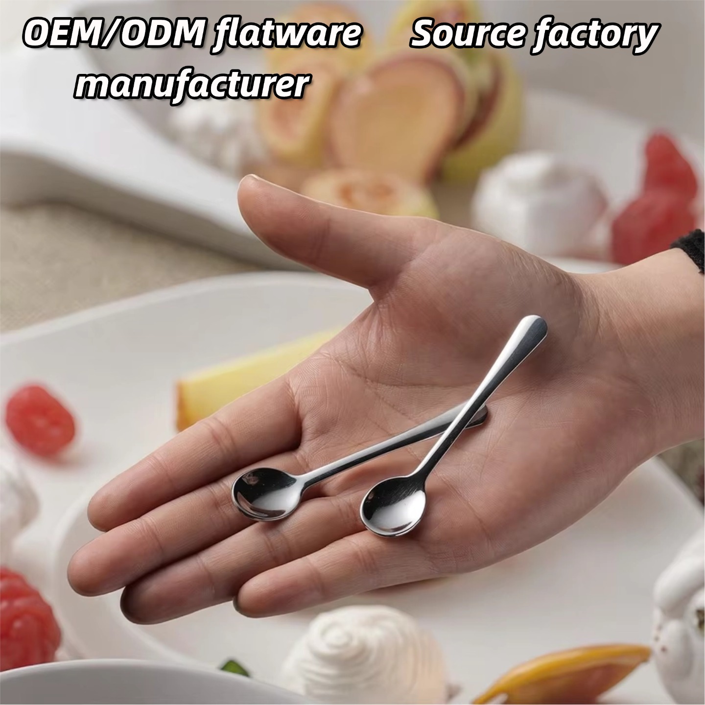 Factory OEM/ODM 304 Stainless Steel Mini Coffee Dessert Spoon Modern Design Gold Plated High Mirror Polish Durable Creative