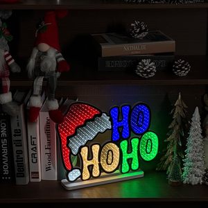 Luz LED de Espejo Infinito con la Frase "HO HO HO" de Navidad, Directo de Fábrica Neonawall, Lámpara Decorativa con Alimentación USB para Tiendas Minoristas y de Regalos - Product Image 6