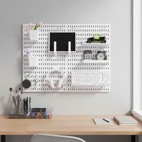 Étagère murale perforée non pliable à un seul niveau, sans perçage, en plastique PP, multifonction, pour présentoir, organisateur d'accessoires et rangement
