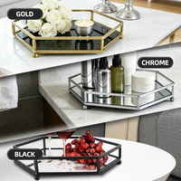 Plateau de rangement cosmétique moderne pour comptoir, décorations en verre, plateaux de service pour parfums