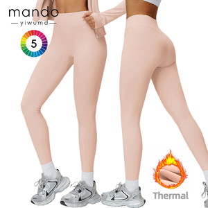 Leggings thermiques doublés de molleton 80% polyester 20% Spandex Leggings chauds extensibles <span class=keywords><strong>taille</strong></span> haute pour femmes pour l'hiver - Product Image 1