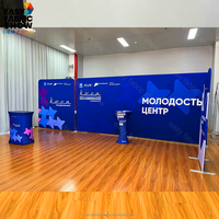 Stand d'exposition portable et pliable, respectueux de l'environnement, tailles personnalisées, cadre en alliage d'aluminium, toile tendue