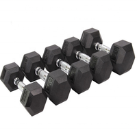 En gros 20kg revêtement en caoutchouc kurz hantel mancuernas de gym livraison poids personnalisé haltère ensemble hexagonale hex haltères