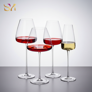 Verres à vin à long pied en cristal sans plomb, de luxe moderne, capacité personnalisée, pour événements de mariage (vente en gros) - Product Image 1