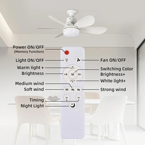 D52cm plafoniera con ventilatore E26 E27 48led lampadina telecomando ventilatori a soffitto con luci telecomando ventilatore a soffitto con luce moderna - Product Image 4
