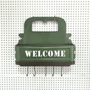 رف تخزين حديث على شكل شاحنة مصنوع من الحديد المعدني الأخضر للتعليق على الحائط في المطبخ من ديكورويل - Product Image 3