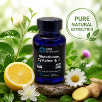 Capsules de glutathion, cystéine, vitamine C, soutien immunitaire, acides aminés, 90 unités, sans gluten, non-OGM, prix d'usine, marque privée, OEM