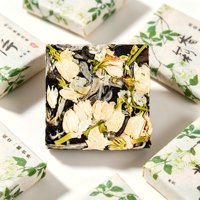 Mini-brique de thé blanc pressé en vrac parfumé au jasmin, 8g, thé floral naturel en portion individuelle, portable pour la consommation quotidienne et les cadeaux