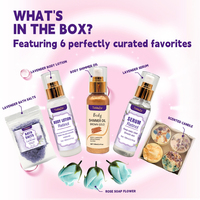 Coffret cadeau spa lavande pour femme-Lotion corporelle, sel de bain, huile essentielle, fleur de savon et bougie parfumée Relaxant Home Care