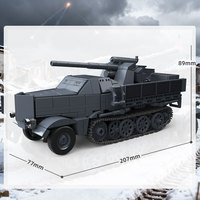 Kit de Modelo a Escala 1/35, Vehículo Blindado Sd.Kfz.9 Famo Flak 37 de 88 mm, Transportador de Vehículos Semitrack Alemán, Juego de Bloques de Construcción