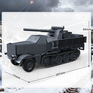 Kit de modèle à l'échelle 1/35, <span class=keywords><strong>WW2</strong></span>, 88 mm, Sd.Kfz.9, Famo Flak 37, véhicule allemand à demi-chenilles, porte-char blindé, ensemble de blocs de construction - Product Image 2