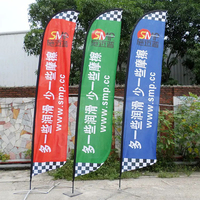 Drapeau de plage personnalisé avec impression sur mesure, en polyester, origine Chine, pour publicité extérieure et promotion.