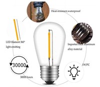Guirlande lumineuse LED S14 en cuivre pur personnalisable, E26 E27, pour extérieur, Noël, mariage, décoration de festival