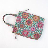 Bolso de regalo con cordón de Navidad de diseño Floral estético, bolso de mano de moda para mujer, bolso de mano de lona de algodón TC reciclado