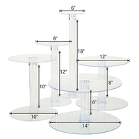 Ensemble de supports à gâteaux en acrylique transparent à 5 niveaux, porte-gâteaux, piédestal de Dessert, porte-assiettes à gâteaux et fruits