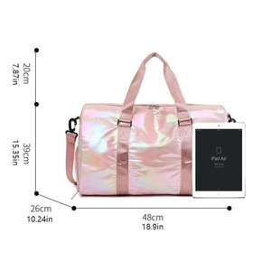 Bolsa de Viaje Personalizada con Logotipo, Bolsa de Gimnasio, Bolsa de Viaje de Poliéster Brillante Sublimada, Maleta Informal, Bolsa de Hombro para Mujer - Product Image 6