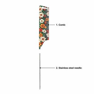 Peine Profesional de Cola de Rata con Púas de Plástico Afiladas, Agarre Antideslizante, Diseño Floral, para Seccionar el Cabello, con Logotipo Personalizado, Uso en Hoteles, Tamaño Grande - Product Image 3