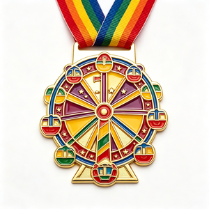 Venta Directa de Fábrica, Medalla de Carnaval Milagrosa Personalizada con Logotipo de Corredor, Acabado en Oro Esmaltado Metálico Barato - Product Image 6