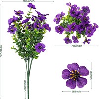 Keranjang Bunga Gantung Artificial Laris Manis, Tahan UV, Buket Daisy Eucalyptus untuk Dekorasi Teras, Balkon, dan Halaman Luar Ruangan