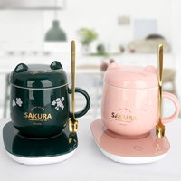 Sous-verre chauffant portable 55, sous-verre chauffant à température constante avec tasse et tasse coffret cadeau/