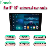 Krando Factory Direct, autoradio universel Android 14 de 9 pouces et 10 pouces, écran DSP BT 5G WiFi, service OEM ODM, TS18 TS7 1280*800 FM