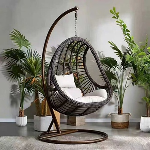 Sillón Colgante Doble Tipo Cesta de Mimbre, Cama Colgante para Balcón, Cuna de Ocio para Patio, Nido de Pájaro para Exterior e Interior - Product Image 6