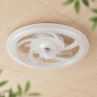 Ventilateur de plafond LED moderne et minimaliste pour chambre et bureau, oscillant, trois couleurs, variateur d'intensité, commande intelligente, ultra-simple