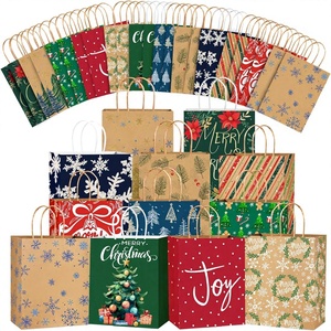 Bolsa de Papel Kraft Personalizada de Fábrica con Temática Navideña, Reciclable, con Asa Flexible en Forma de Anillo para Uso Artesanal - Product Image 2