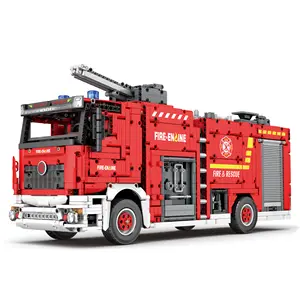 Lianngjun 22008 Sprinkler Fire Truck Model High difficoltà Assembly Building Block puzzle Toy Boy Decoration