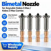 Pièces d'imprimante 3D, buse en acier bimétallique trempé avec embout à changement rapide pour Anycubic Kobra 3 Max/Kobra 3 Max Combo (0,2-0,8 mm)
