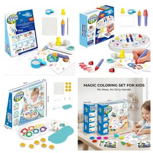 Ensemble de peinture colorée magique, kit d'art avec tampons et pinceaux lavables, jouet de coloriage DIY sûr pour les enfants de 3 ans et plus, pour jouer en extérieur - Product Image 6