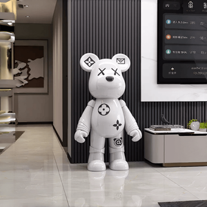 Statue d'ours en briques de fibre de verre, modèle artisanal, option de couleur personnalisée, installation artistique pour centre commercial, aménagement paysager, hall d'hôtel - Product Image 3