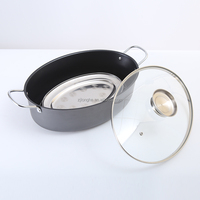 39cm Kohlenstoffstahl Antihaft-Kochpfanne mit Glasdeckel und Griffen für Heimküche, Outdoor-Kochen und Restaurant Fischdämpfer
