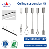 Kit de suspension au plafond en câble métallique en acier inoxydable 304 sur mesure, vente en gros d'usine, pour panneau lumineux LED