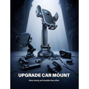 Support de téléphone pour voiture noire, ventouse la plus résistante de qualité militaire, étanche, rotation à 360°, libération rapide - Product Image 6