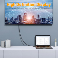 Kabel Adaptor VGA HDTV 1080P 6ft Berlapis Emas dengan Pelindung Foil PVC, Kabel Video Uni-Directional untuk Laptop, Monitor, Proyektor
