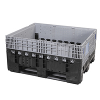 Boîte à palettes en plastique Euro 1200*1000*595 mm, conteneur à palettes pliable en HDPE, boîte à palettes solide empilable pour la logistique