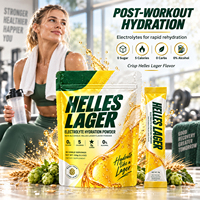 WELLBODY Helles Lager Poudre d'hydratation électrolytique sans alcool, 0 sucre, 0 glucides, 5 calories, réhydratation rapide, 30 sachets de 150g