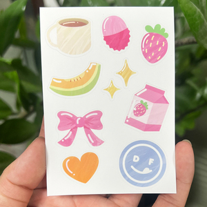 Custom Die Cut Sticker Sheets Waterproof <b>Vinyl</b> Tea Coffee Brand Logo Decal Pack for Cafe Restaurant Business Promotion - Product Image 5