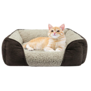 Camas lavables para gatos de interior con cojín extraíble, sofá cama para mascotas pequeñas fácil de lavar con laterales, rectangular con borde elevado para gatitos - Product Image 1