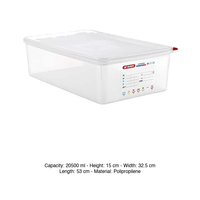 Bac alimentaire en polypropylène GN 1/1 53 × 32,5 × 15 h cm, avec couvercle, -40/+95 ° C Araven