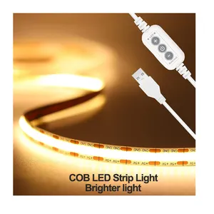 شريط إضاءة ليد COB 5 فولت 12 فولت 24 فولت IP20 ، K-K RGB ، شريط إضاءة ليد مرن لامع لتغيير اللون لخزانة المطبخ والتلفزيون وغرفة النوم