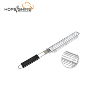 Outils de barbecue multifonctionnels pour le camping en plein air, panier de cuisson pliable avec poignée en bois, grille de rôtissage pour grils à charbon de bois